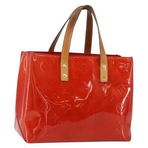 LOUIS VUITTON Monogram Vernis Reade PM Hand Bag Red Rouge M91088 LV Auth ep12416